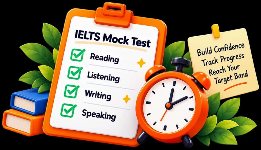IELTS mock test checklist with timer